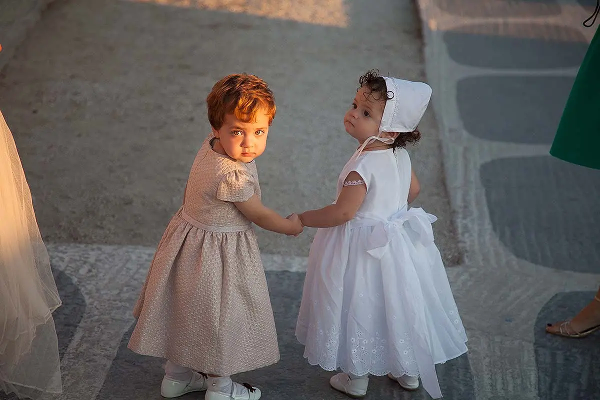 Lifestyle candid baptism photo in Mykonos, Greece