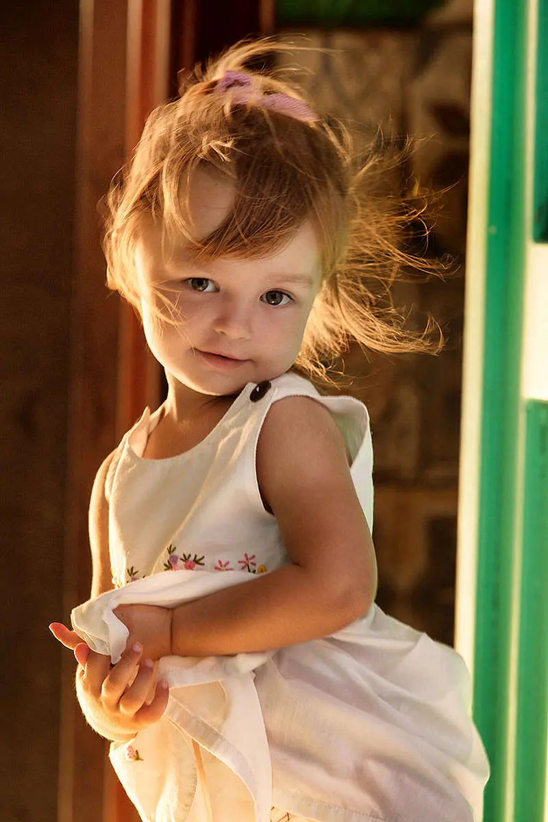 Golden hour children portrait in Mykonos, Greece