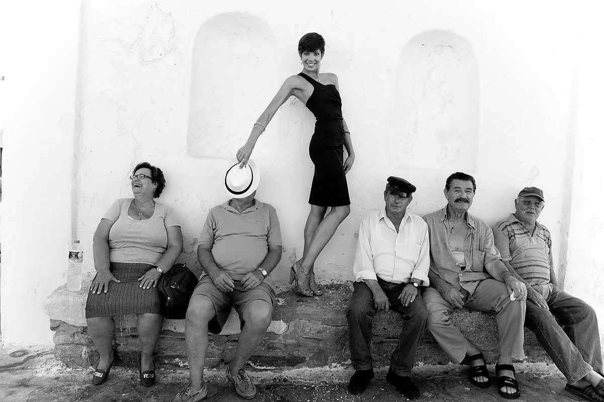 Soft skin beauty portrait fashion editorial in Mykonos, Greece