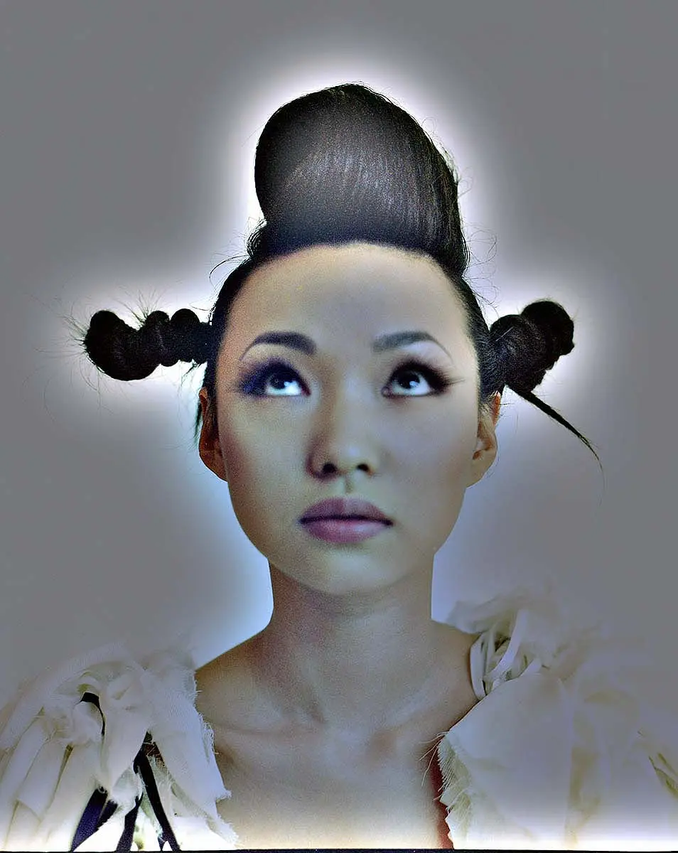 Cinematic beauty headshot fashion editorial in Mykonos, Greece