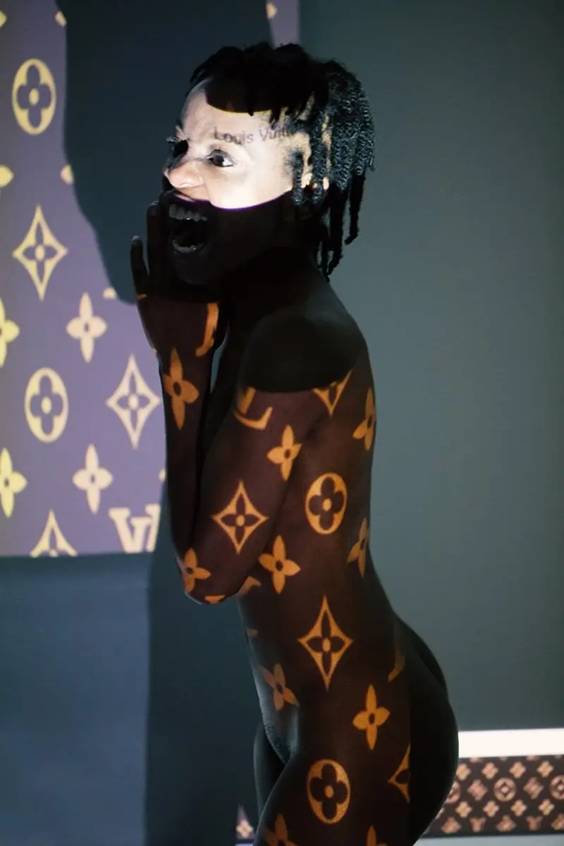 Conceptual pattern body paint fashion editorial in Mykonos, Greece