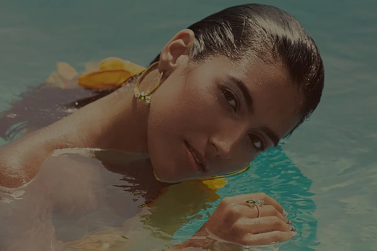 Cliffside couture fashion editorial in Mykonos, Greece