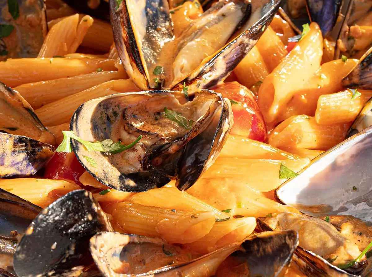 Refined seafood plating still life, gourmet food photography in Mykonos, Greece