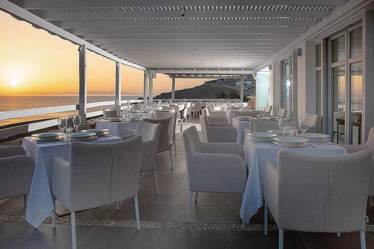 Sunlit Cycladic villa hotels villas advertising outtake in Mykonos, Greece