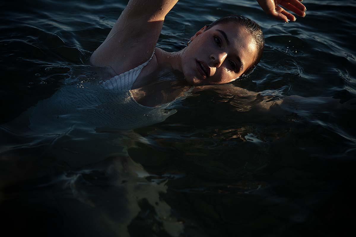 Soft-light dreamy sensual portrait outtake in Mykonos, Greece