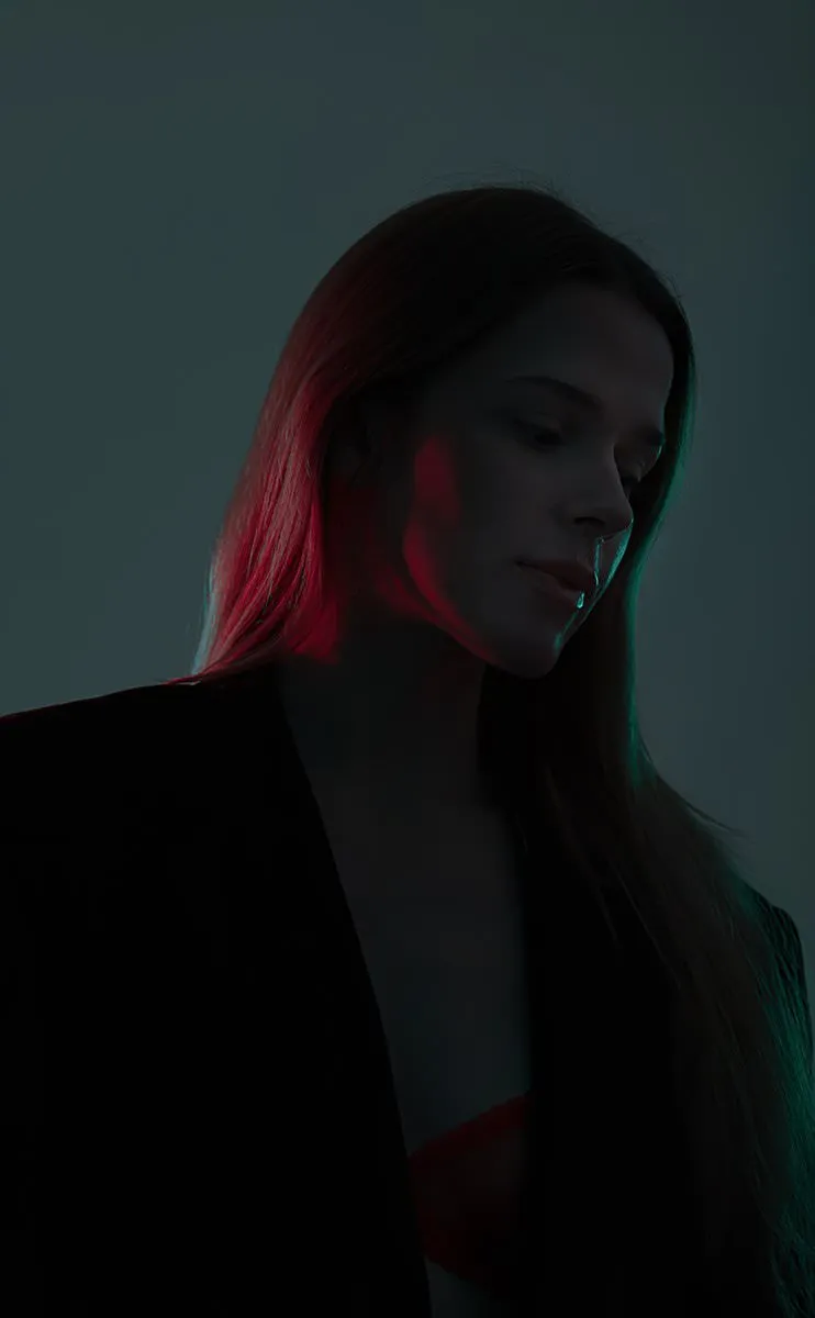 Soft-light moody cinematic portrait frame in Mykonos, Greece