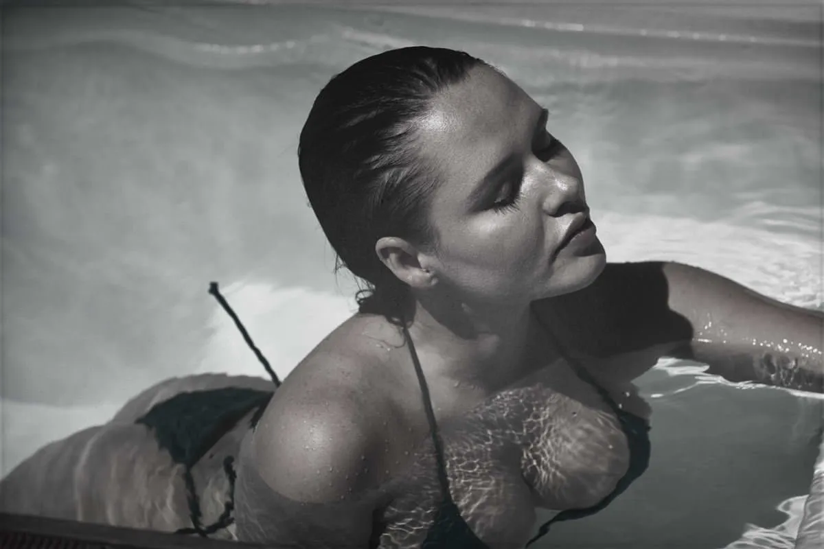 Soft-light moody cinematic portrait moment in Mykonos, Greece