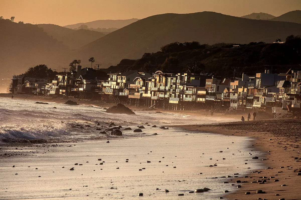 Malibu golden hour coastline travel photography