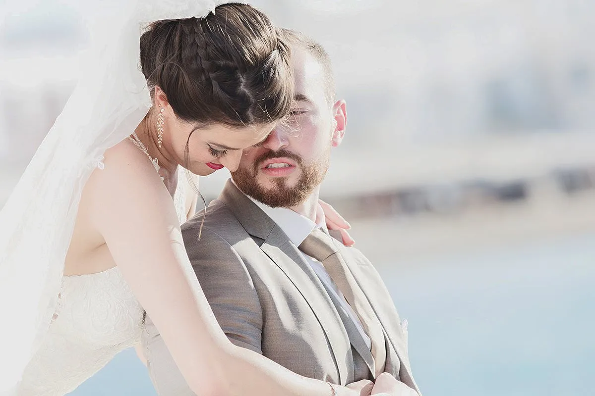 Sunlit altar ceremony wedding photography on a sandy beach, in Mykonos, Greece