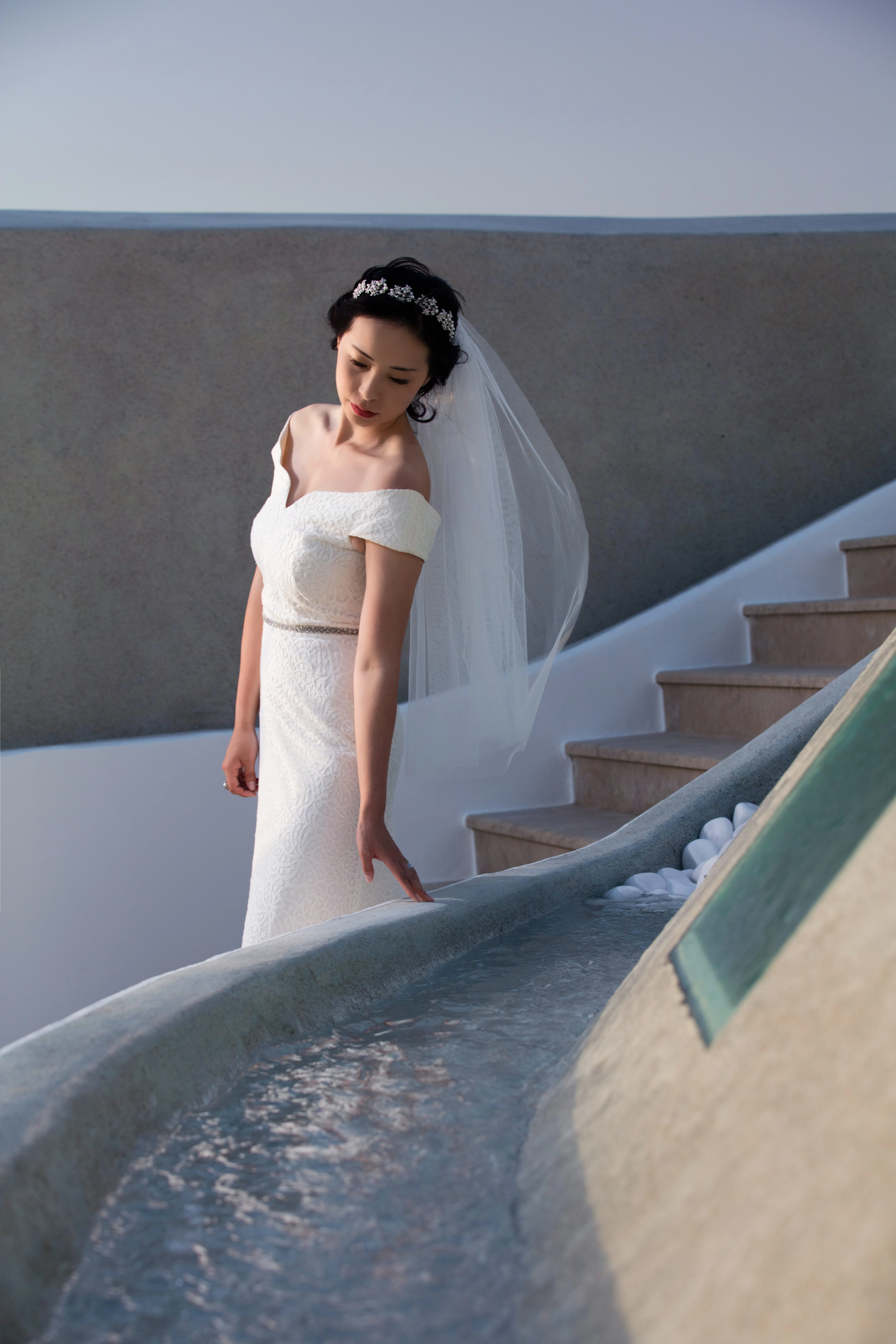 Sunlit harbor wedding photography at a Mykonos villa, in Mykonos, Greece