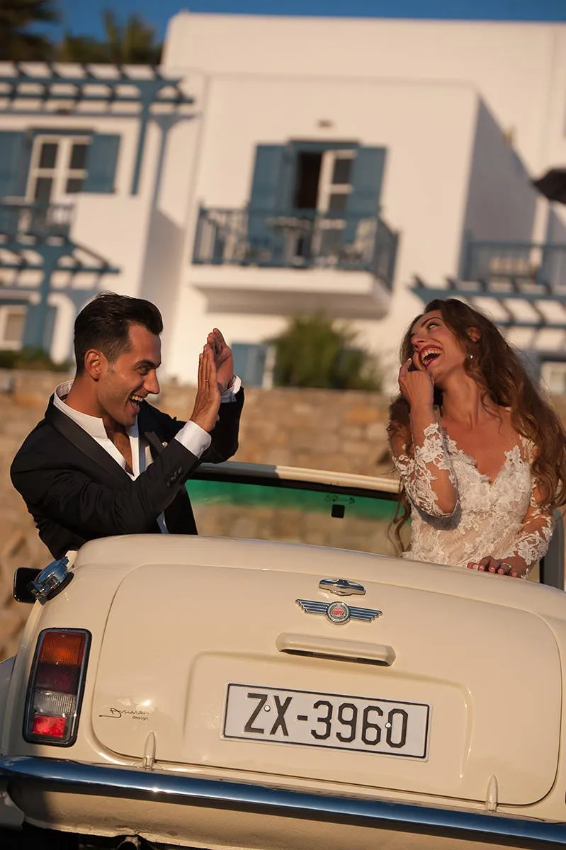 Sunlit lantern wedding photography at a Mykonos villa, in Mykonos, Greece